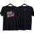 Black Leather & Red Lipstick women's biker tee from Steel Cowgirl Street, black with distressed graphic and red lips
