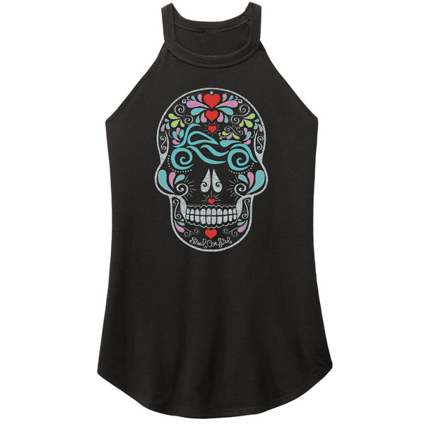 Motorcycle Sugar Skull Racerback Rocker Tank Top * Graphics are protected by copyright laws, unauthorized use is prohibited