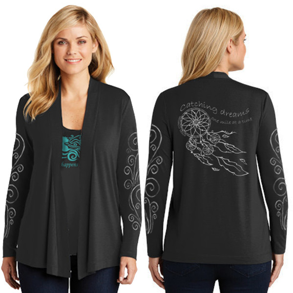 Catching Dreams One Mile At A Time Dreamcatcher Open Cardigan * Graphics are protected by copyright laws, unauthorized use is prohibited