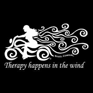 Therapy Happens in the Wind woman rider graphic