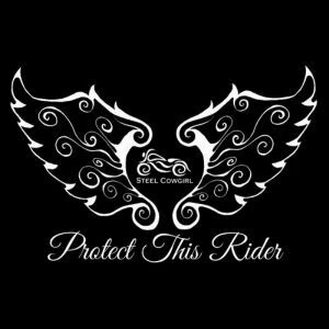 Protect This Rider Steel Cowgirl winged heart graphic