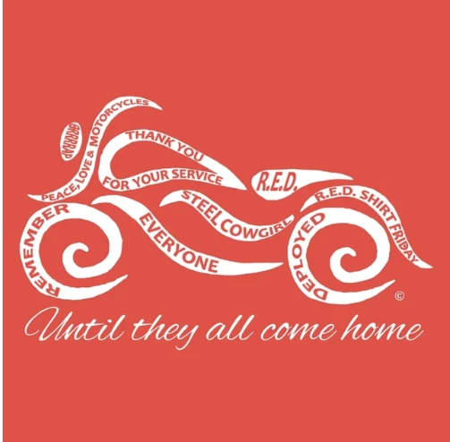 R.E.D. Friday Until They All Come Home motorcycle graphic