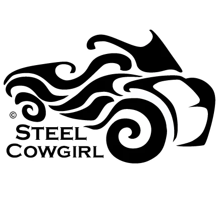 Steel Cowgirl Spyder inspired three-wheel motorcycle logo graphic