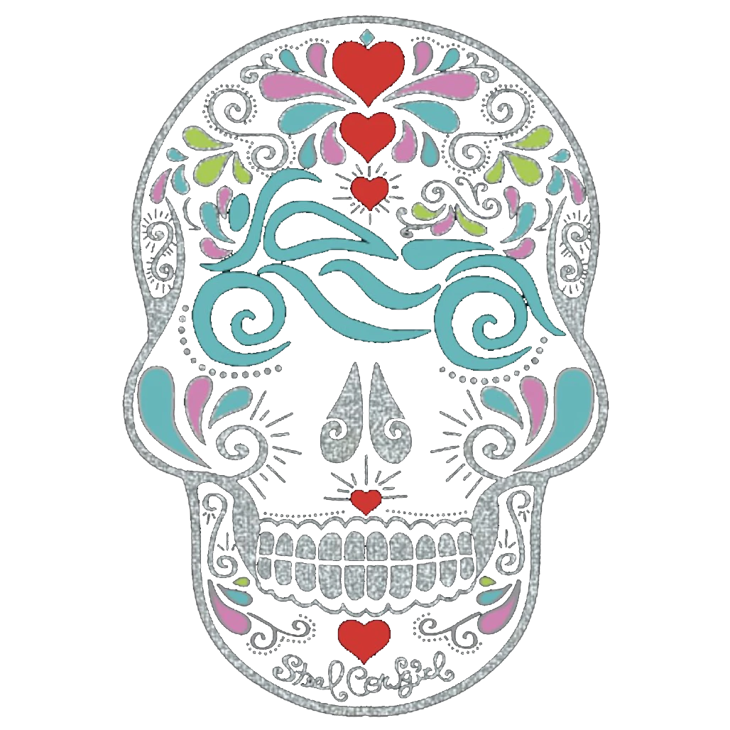 Steel Cowgirl floral motorcycle sugar skull graphic