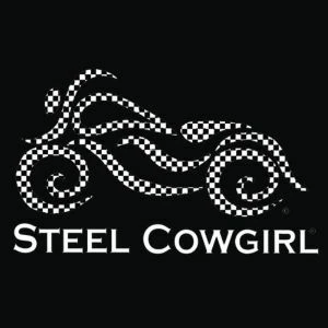 Steel Cowgirl Checkered Motorcycle Graphic