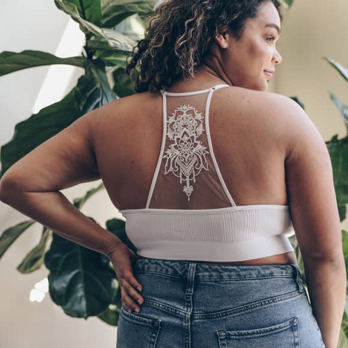 BAHIA & MOI Racerback Triangle Bralette in White – Christina's