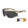 Lunettes de protection balistiques Rogue Comm tan écrans fumé/incolore/orange