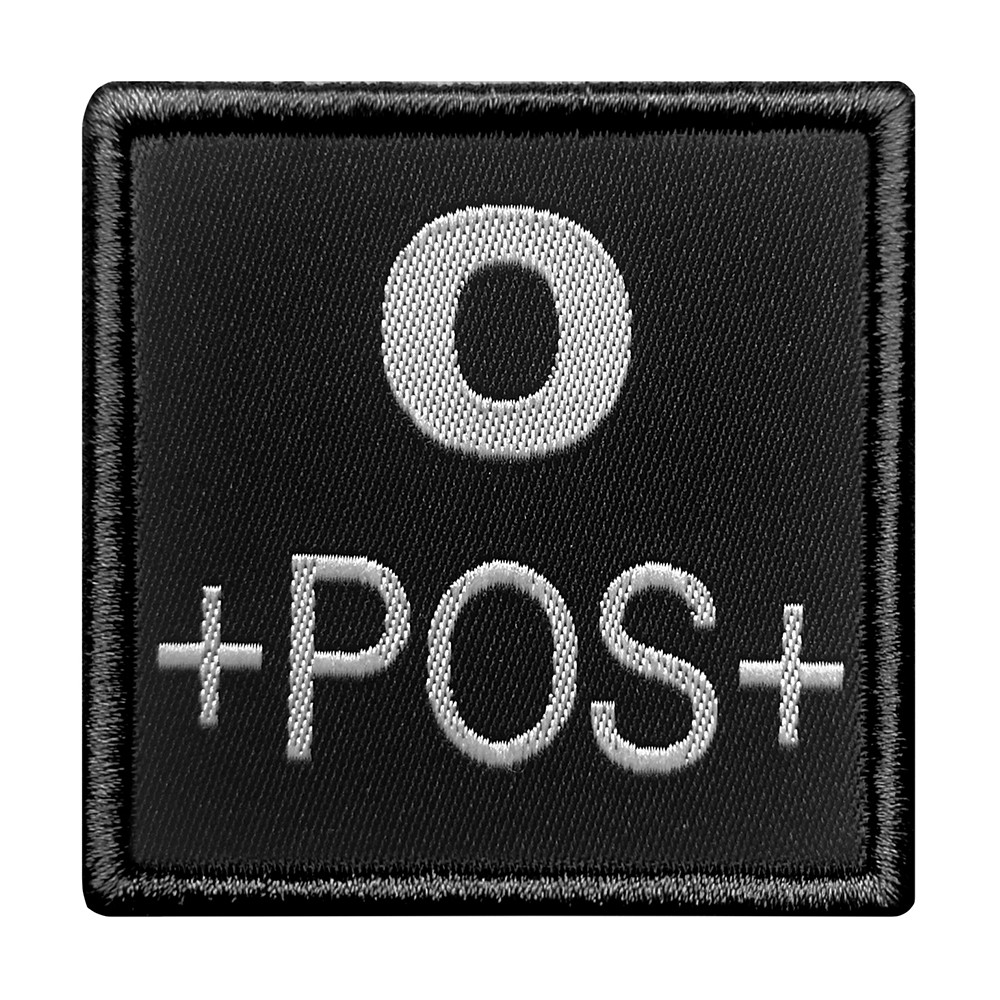 Patch Brodé Groupe Sanguin A+ (vert Olive) - Velcro - 5x5 Cm - Pour Identification Médicale Ou Militaire - 5