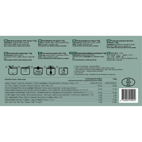 Ration de survie - Purée de pommes de terre et bacon Ration de survie - Purée de pommes de terre et bacon
