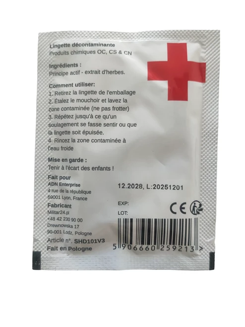 Kit 5 x Lingette décontaminante CS et OC Elite Defender