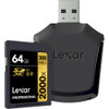 Lexar 64GB Professional 2000x UHS-II SDXC Memory Card with SD UHS-II Reader (U3, Class 10)