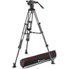Manfrotto - 608 Nitrotech Fluid Video Head and Carbon Fiber Twin Leg Tripod with Ground Spreader