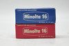 2 Rolls Minolta 16 Film, 20 exposure each, one Color ASA 25, One B&W, ASA 40 EXPIRED, ISO 25(DIN 15)  NOV.1966,ISO40(DIN 17) SEP.1969. 10x14mm
