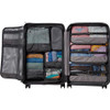 Nomatic Check-In 29" Expandable Spinning Suitcase view of case open with compartments full of clothing.