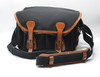 Pre-Owned Billingham 335 Shoulder Bag (Black With Tan Leather Trim)