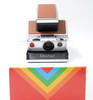 Pre-Owned - Vintage Refurbished Polaroid SX-70 Model 2 White Folding Instant Film Camera with brown leather case