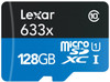 Lexar 128GB High-Performance microSDXC 633x Class 10 UHS-I Memory Card with USB 3.0 Reader