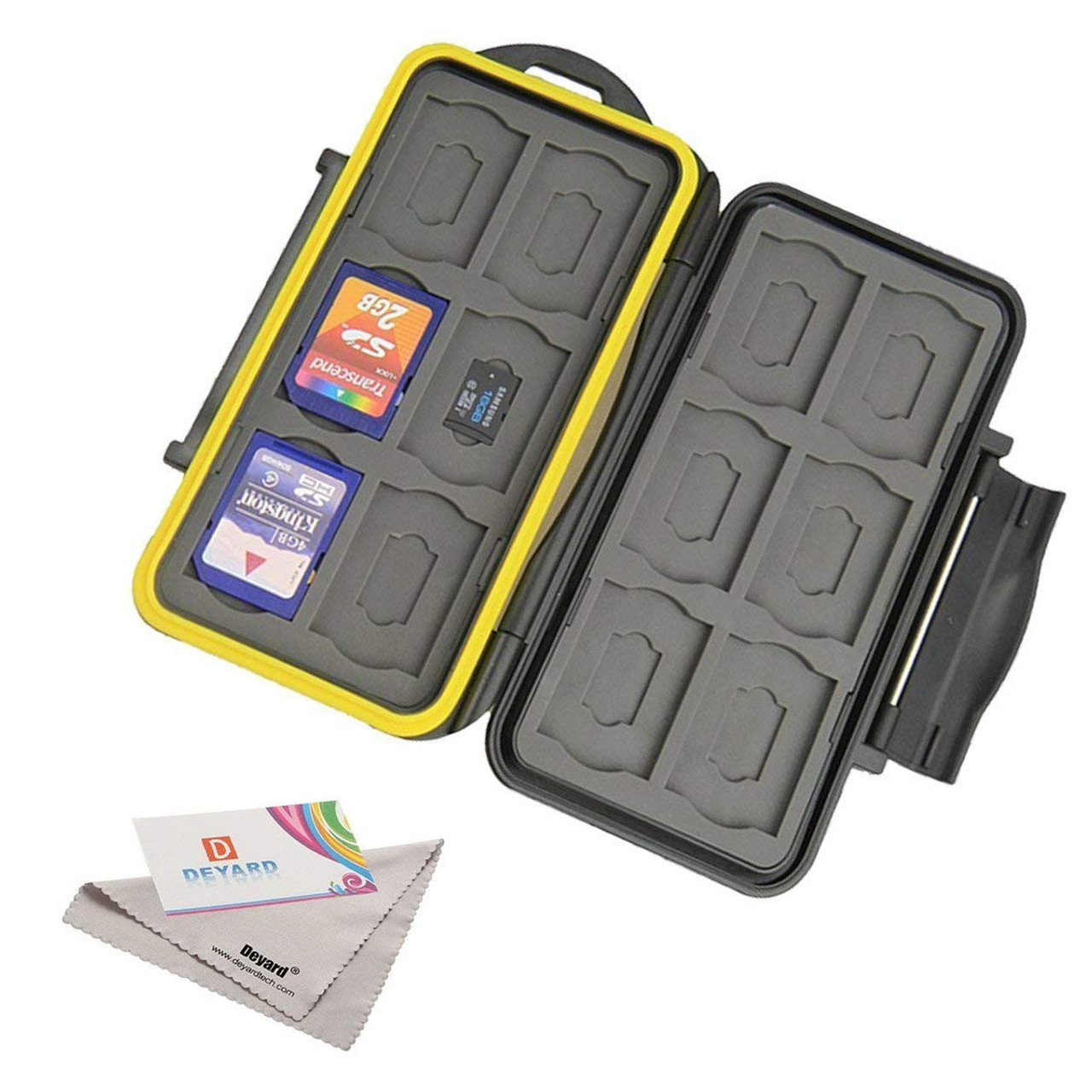 Deyard Waterproof Memory Card Case : 24 Slots for 12 SDHC/SDXC