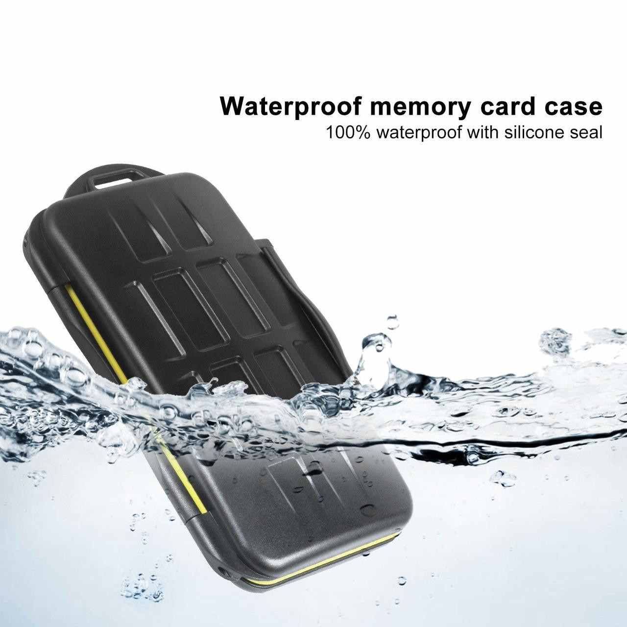 Deyard Waterproof Memory Card Case : 24 Slots for 12 SDHC/SDXC Cards and 12  Micro SD Cards