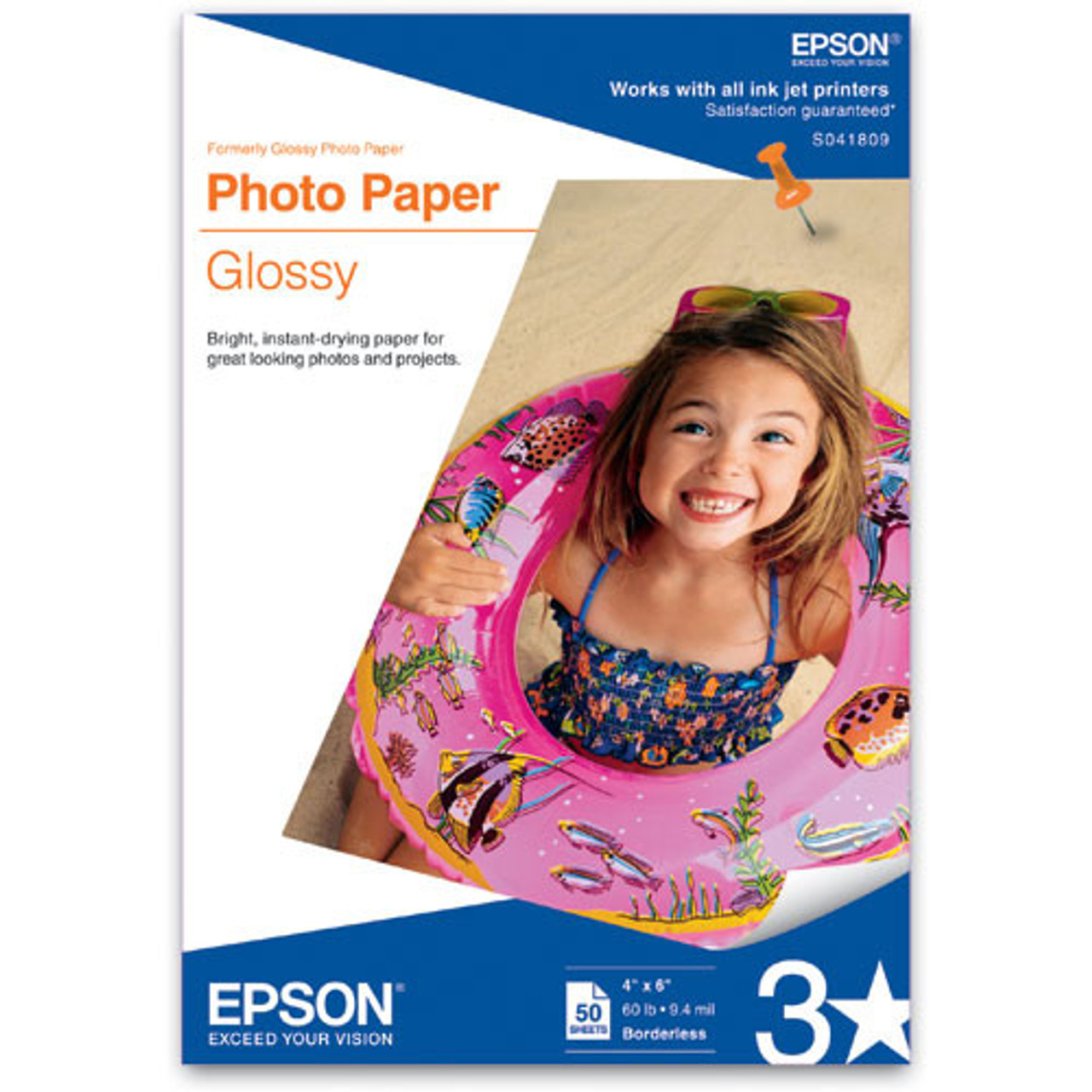 Epson, Premium Glossy Photo Paper, Borderless, 4 x 6 - 100 Sheets