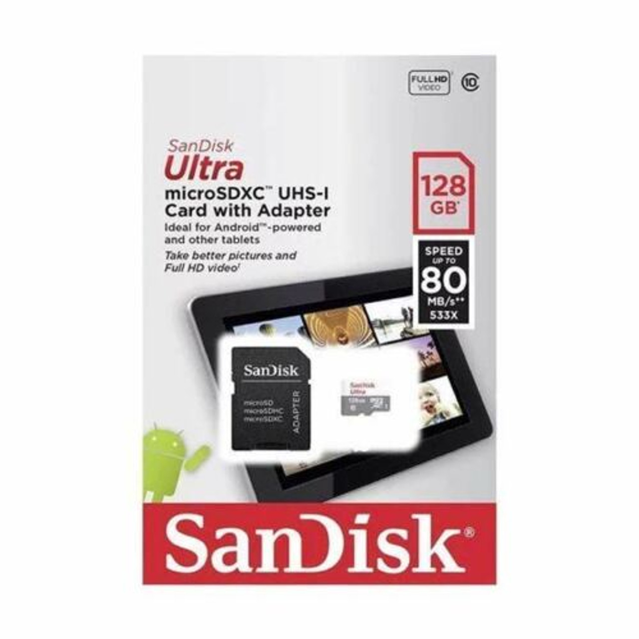 SanDisk 128GB Ultra Micro SD SDXC Card + SD Adapter at Acephoto.net