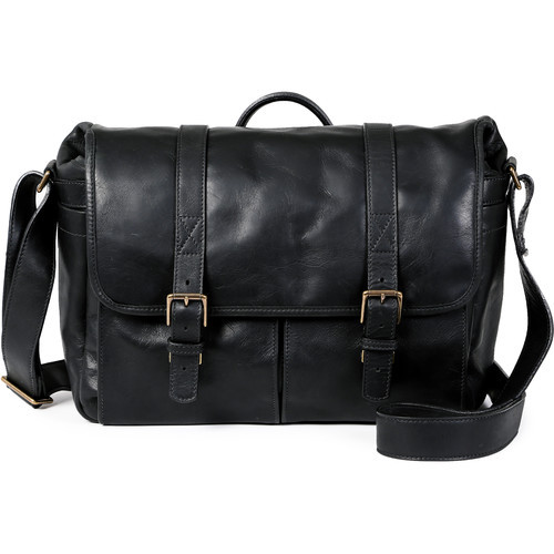 ONA Brixton Camera/Laptop Messenger Bag (Leather, Black