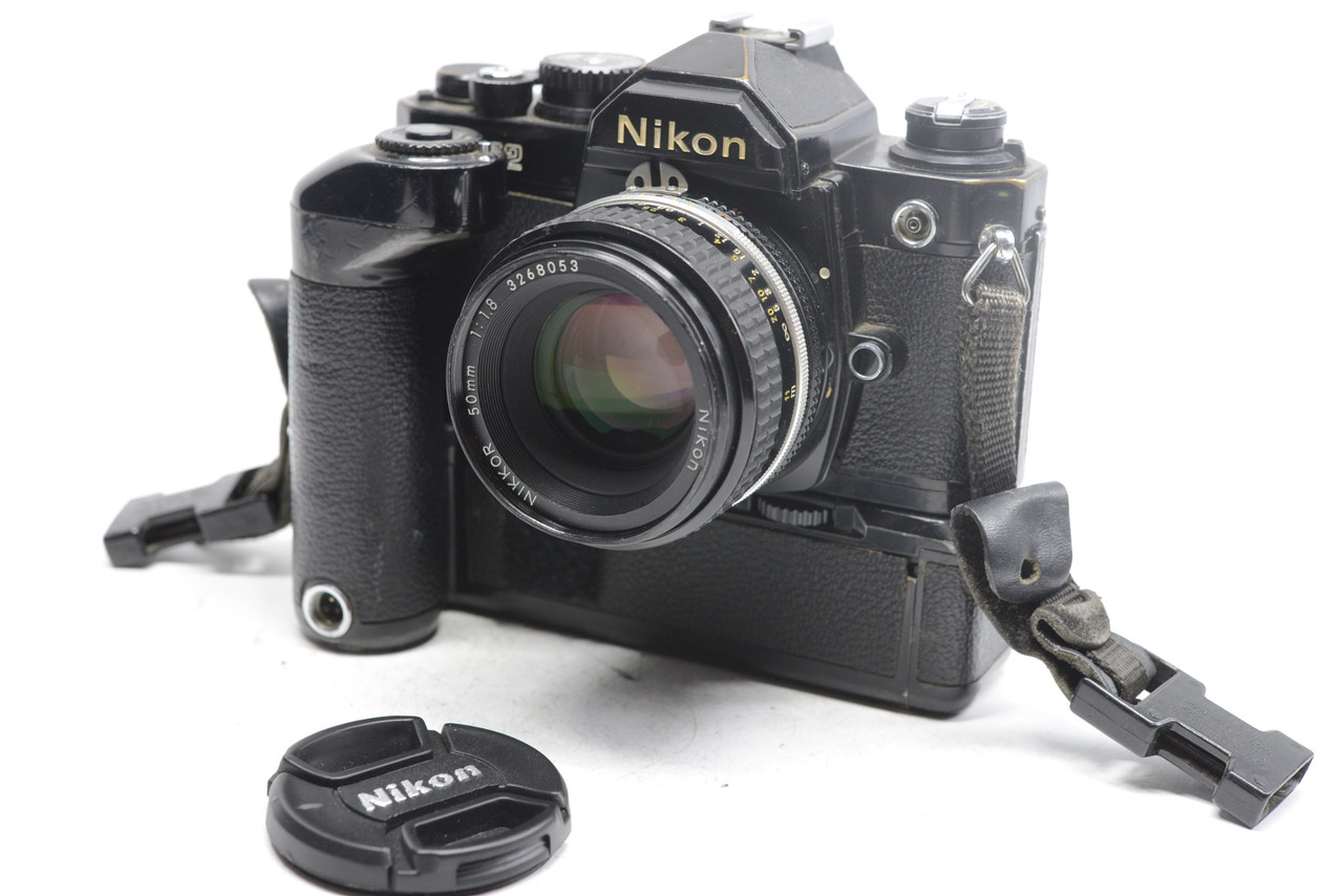 Pre-Owned - Nikon FM2 BLACK W/50Mm F1.8 AIS u0026 Nikon MD-12 Motor Drive at  Acephoto.net