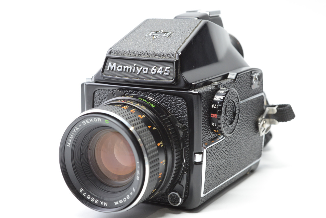 【美品】Mamiya M645 1000s + 55mm F2.8 NEAR MINT] Mamiya M645 1000S C 55mm f2.8 PD & Prism finder +