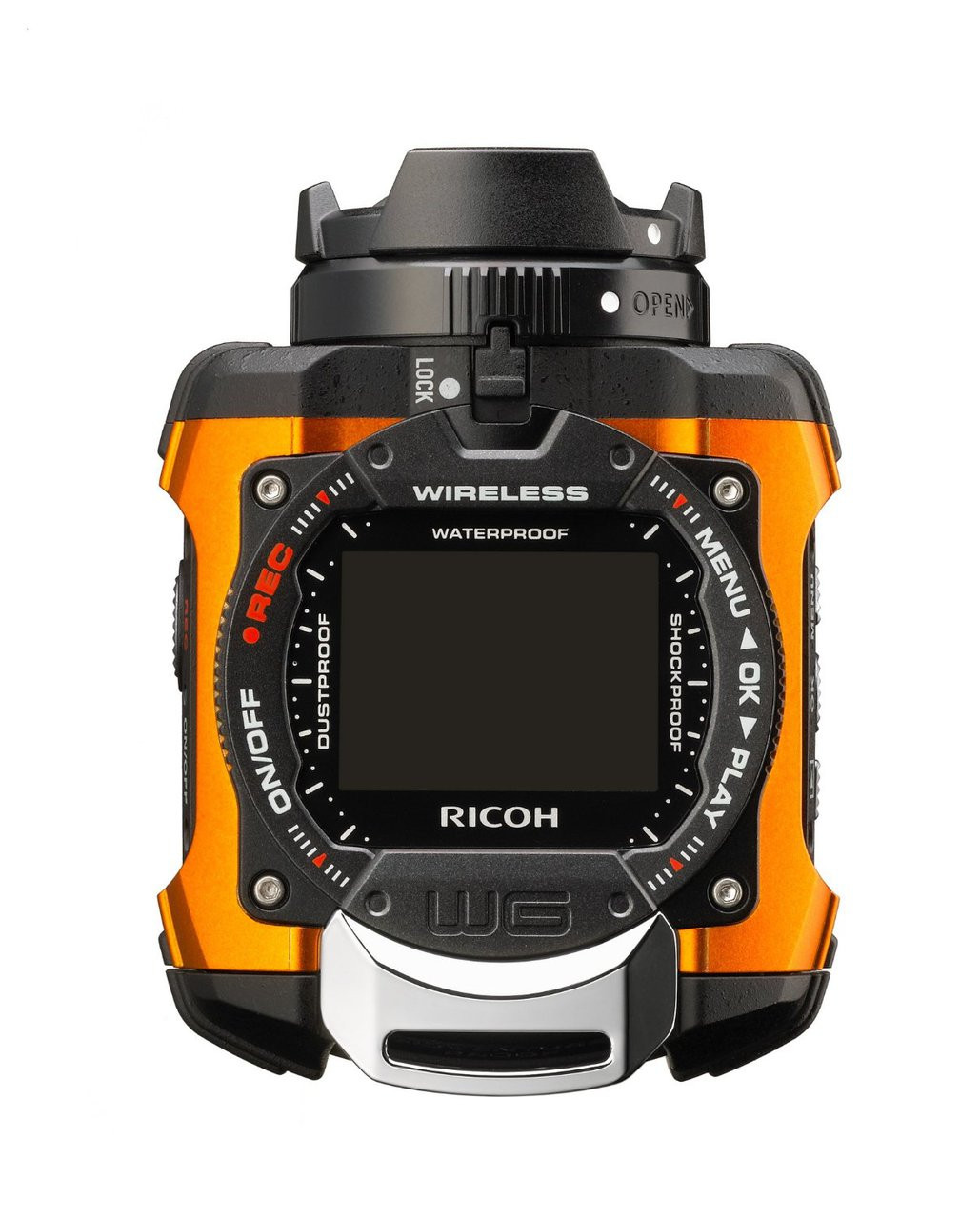 Ricoh WG-M1 Orange Waterproof Action Video Camera with 1.5-Inch