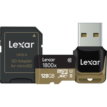 Lexar 128GB Professional 1800x UHS-II microSDXC Memory Card (U3)