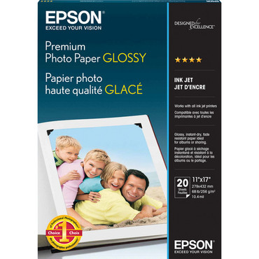 Epson Premium Glossy Photo Paper for Inkjet 11x17" (B) - 20 Sheets