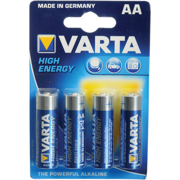 Varta High-Energy 1.5V AA LR6 Alkaline Battery (4-Pack)