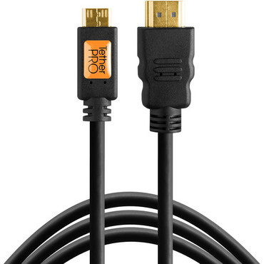 Tether Tools TetherPro Mini HDMI Male (Type C) to HDMI Male (Type A) Cable - 15' (Black) Tether Tools TetherPro Mini HDMI Male (Type C) to HDMI Male (Type A) Cable - 15' (Black)