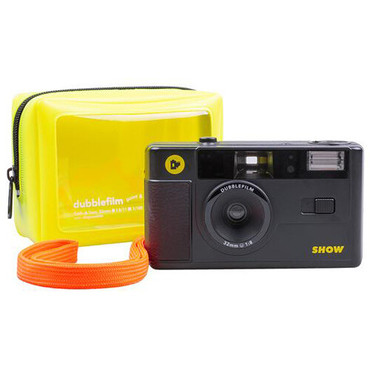 dubblefilm SHOW 35mm Reusable Flash Camera with Case and Neck Strap (Black)