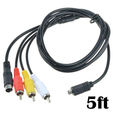 5ft AV A/V Audio Video TV-OUT Cable Cord For Sony Camcorder Handycam DCR-SR68/e