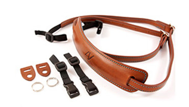 4V Design Medium Neck Strap Kit Lusso Tuscany Leather Brown/Cyan