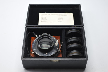 Pre-Owned - Bausch & Lomb CONVERTIBLE  Protar VIIA set, #3 compound shutter, 18-7/8in 16-1/2, 13 3/4 & 11 3/8 LENSES FOR 5X7  Linhof WistaToyo Horseman, box, cabel release and hood included