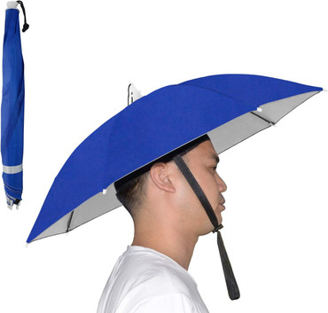 NEW-Vi Umbrella Hat, 25 inch Hands Free Umbrella Blue