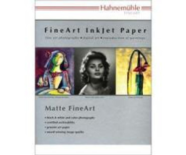 Hahnemuhle Matte Photo Rag, 310 gsm 100 % Rag, Smooth, Extra Bright White Inkjet Paper, 11x17", 25 Sheets Hahnemuhle Matte Photo Rag, 310 gsm 100 % Rag, Smooth, Extra Bright White Inkjet Paper, 11x17", 25 Sheets