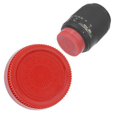 Fotodiox Designer Rear Lens Cap for Nikon F, Red