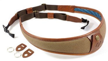 4V Design Large Neck Strap ALA - Univ. Fit Kit - Canvas, Tuscany Leather - brown/brown