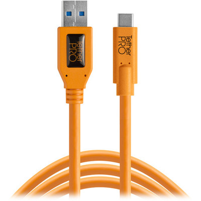 Tether Tools TetherPro USB Type-C Male to USB Type-C Male Cable (15', Orange)