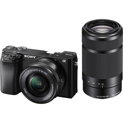 Sony - Alpha a6100 Mirrorless Digital Camera with 16-50mm and 55-210mm Lenses
