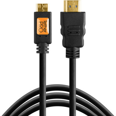 Tether Tools TetherPro Mini HDMI Male (Type C) to HDMI Male (Type A) Cable - 3' (Black)