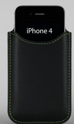 Iphone 4 Sleeve-Blk W/ Green