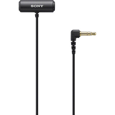 Sony - ECM-LV1 Compact Stereo Lavalier Microphone with 3.5mm TRS Connector