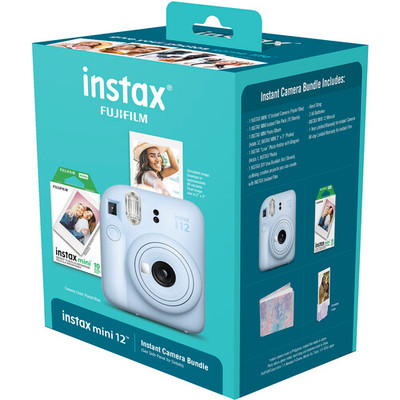 Fujifilm INSTAX MINI 12 Instant Film Holiday Camera Bundle (Pastel Blue)-Discontinued