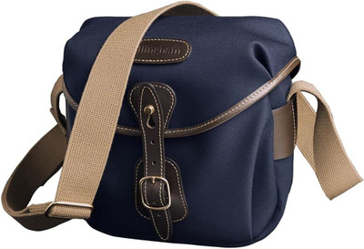 Billingham Hadley Digital Canvas Bag Navy Blue/Chocolate Leather Borders
