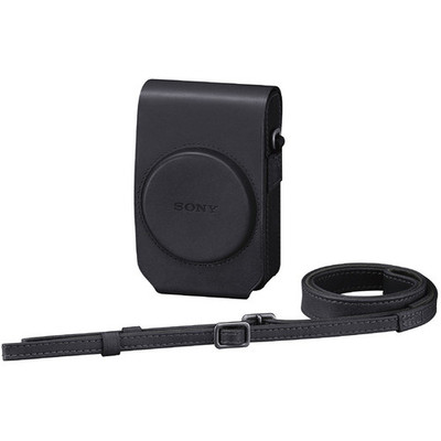 Sony - Vertical Soft Carrying Case for Cyber-shot RX100, RX100II (Black)