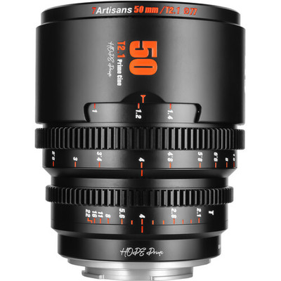 7Artisans 50mm T2.1 Hope S35 Cine Lens (Sony E,Black)